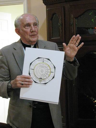 Jesuit Father Pedro Cartaya explains the use of the cyclonoscope created by his Jesuit predecessor, Father Benito Viñes.