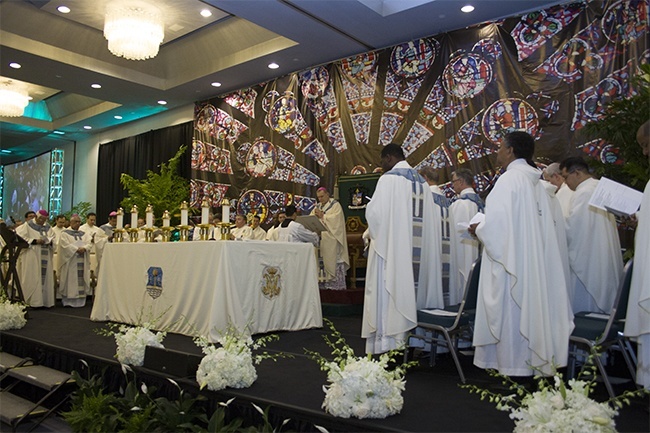 View of the altar during the Synod closing Mass.