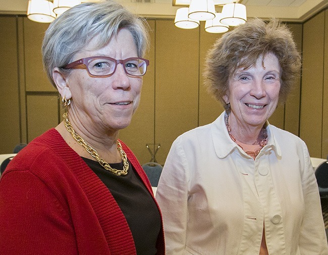 Lorraine Ozar, right, director of the Center for Catholic School Effectiveness at Loyola University Chicago, and Patricia Weitzel-O'Neill, executive director of Boston College's Barbara and Patrick Roche Center for Catholic Education, visited Miami in January to talk about the National Standards and Benchmarks for Effective Catholic Elementary and Secondary Schools, which will become part of the accreditation process for the Archdiocese of Miami.