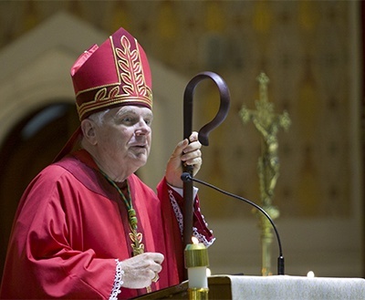 Archbishop Thomas Wenski preaches the homily at the annual Red Mass for the Miami Catholic Lawyers Guild.