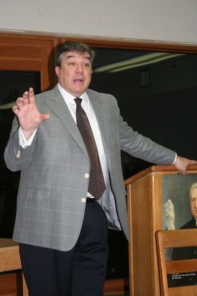 Judge Adalberto Jordan of the 11th Circuit Court returns to his high school alma mater to speak at Archbishop Curley Notre Dame Prep's 8th annual Red Mass and Law Symposium.