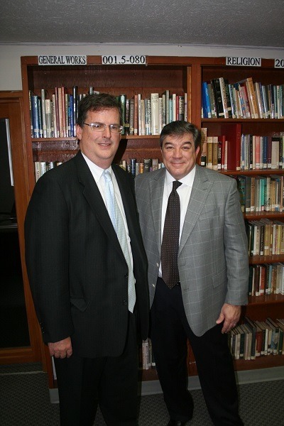 Miami Attorney John De Leon, left, stands with school friend and professional colleague Judge Adalberto Jordan.