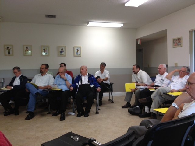 A view of some of the Miami Jesuits who met at Casa Manresa  to discuss the Jesuit ministry in Miami.