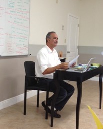 Provincial of the Jesuits of the Antilles, Father Fernando Polanco, addresses the Miami Jesuits.