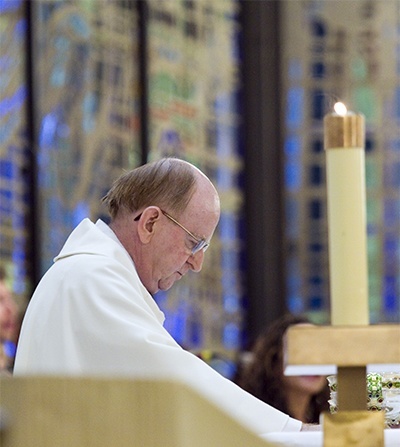 Father James Murphy is shown here celebrating his retirement Mass at Our Lady of the Lakes Church, June 18, 2011.