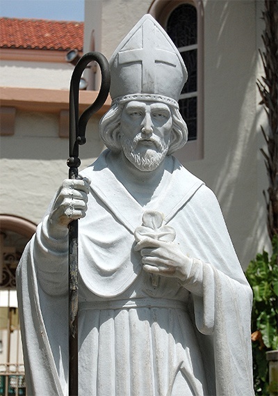 Statue of St. Patrick at St. Patrick Church, Miami Beach.