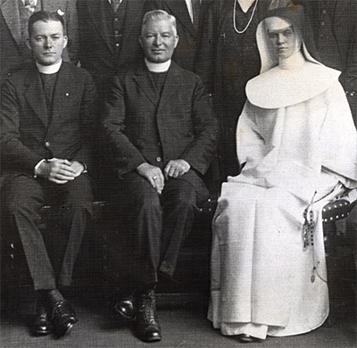 Shown in this 1926 photo, from left: Msgr. William Barry, founder of St. Patrick Parish, Miami Beach, and of the Florida Catholic newspaper; his brother, the fifth bishop of St. Augustine, Bishop Patrick Barry, who died in 1940; and their sister, Catherine (Mother Mary Gerald), superior of the Adrian Dominican Sisters, who founded Barry College in 1940, the first Catholic college for women in the state of Florida.