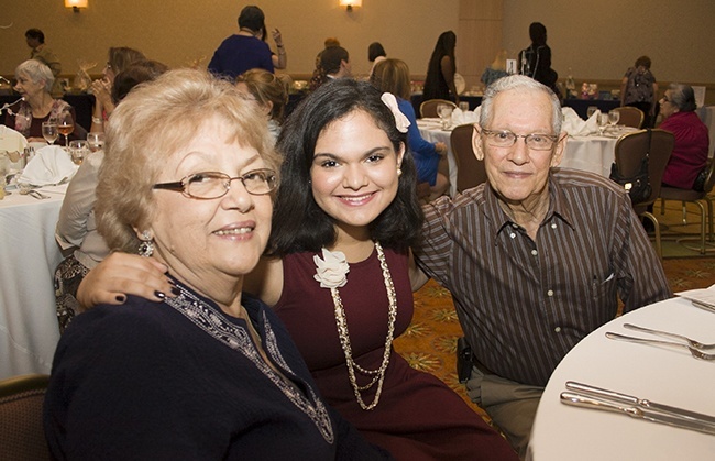 Melissa Rey, 15, attended the scholarship luncheon with her grandparents, Calixta and Ricardo Lopez.