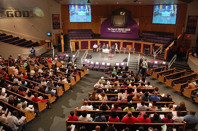 View of the full house at PACT's Nehemiah Action Assembly, held March 31 at New Birth Baptist Church, Miami.