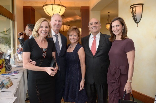 Swanee DiMare, ‘65, who serves as honorary chairperson of the Archbishop Curley Notre Dame Hall of Fame, is also an inductee. Pictured here, from left: Nancy Batchelor, Jon Batchelor ‘71, DiMare, Gene Sevilla-Sacasa and his wife Frances.