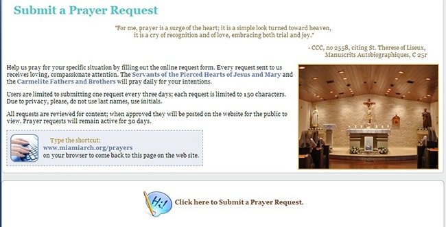 Click on the image to be taken to the prayer requests page on the archdiocesan website.