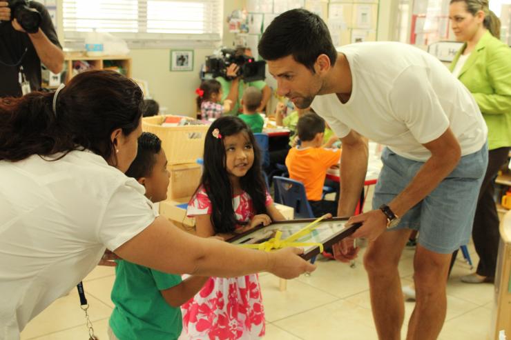 ADOM :: Tennis champ Novak Djokovic visits Centro Mater East